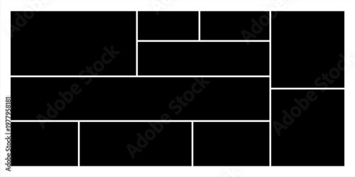 Mosaic collage pictures collection. Collage mood board grid template. Set of presentation backgrounds. Photo layout. Album Gallery banner vector illustration.eps,10
