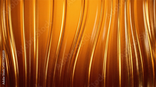 Golden vector ribbed glass texture background in abstract style. A collection of reeded glass background semitransparent overlay elements, including gold, wavy, amber, luxury