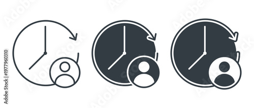 People Time Repeat Routine Icon. Vector Illustration