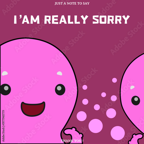 simple character apology card for business clients