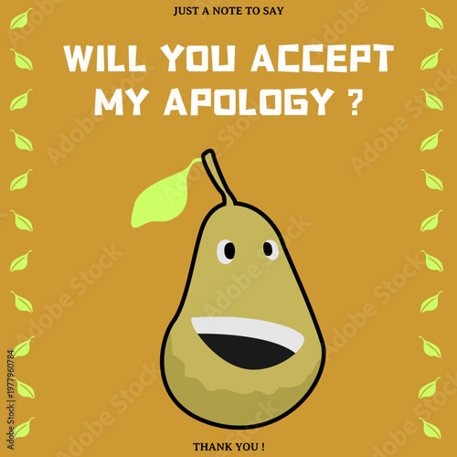 simple clean layout apology card for personal use.s