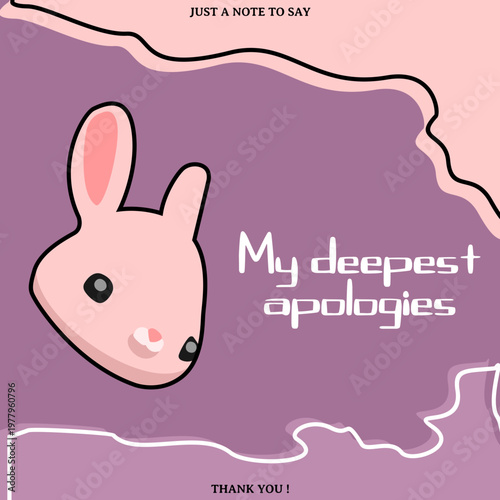 sorry note card with modern sans serif typography