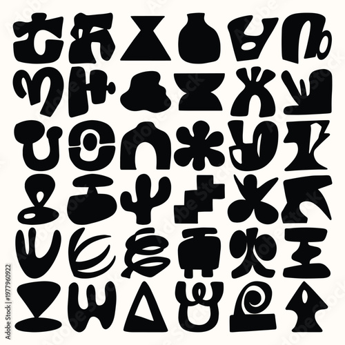 Abstract organic shapes collection in bold modern style