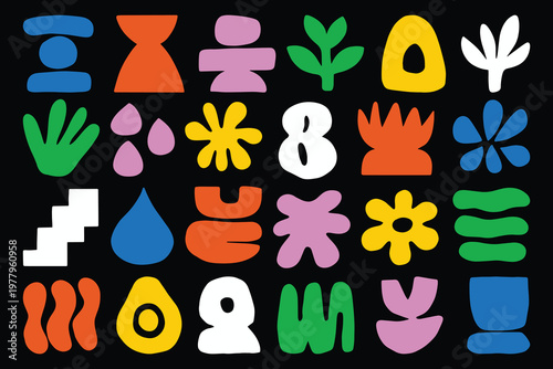 Abstract organic shapes collection in bold modern style