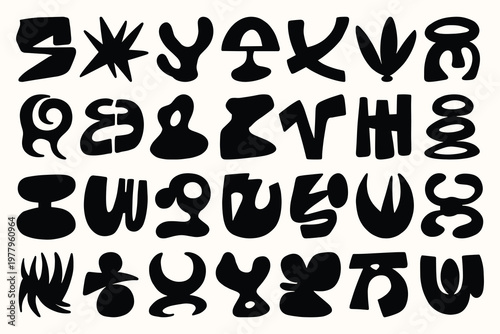 Abstract organic shapes collection in bold modern style