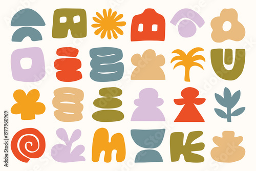 Abstract organic shapes collection in bold modern style