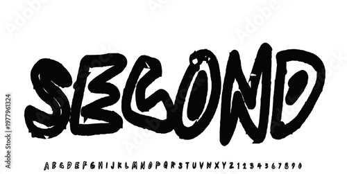 Hand drawn 3d vector font. Alphabet lowercase with urban style. Typography for poster, movie, product, and etc.	