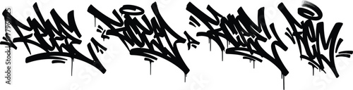 Black Graffiti Text on White Background