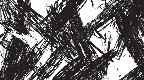 Black ink splash design creates a vintage grunge wall background effect with a textured dark paint border and grunge collage background featuring an array of textures and shapes. Overlay grunge textu