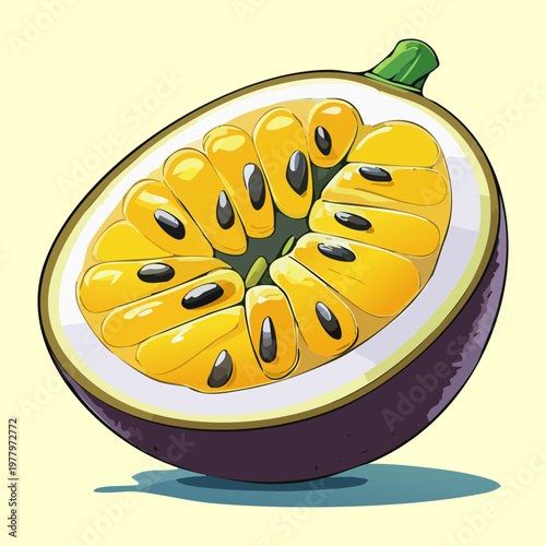 Pair of green plums for seasonal fruit market and organic orchard branding materials - Vector Illustration