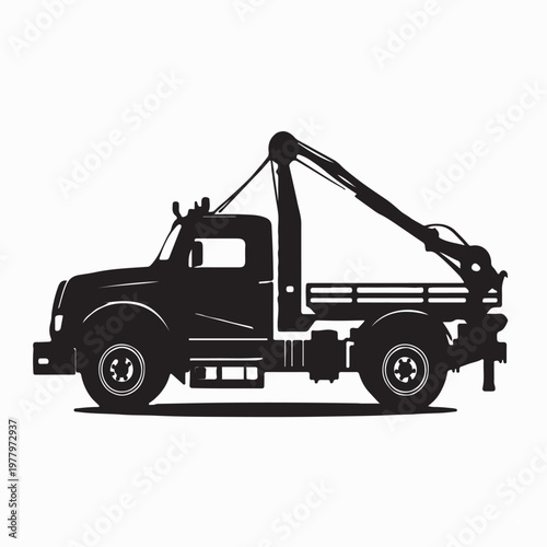 Minimalist Towing Truck Profile Silhouette For Automotive Identity
