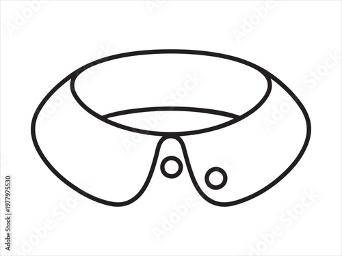 Dress collar line icon vector outline clothing fashion apparel symbol minimal design isolated on white background