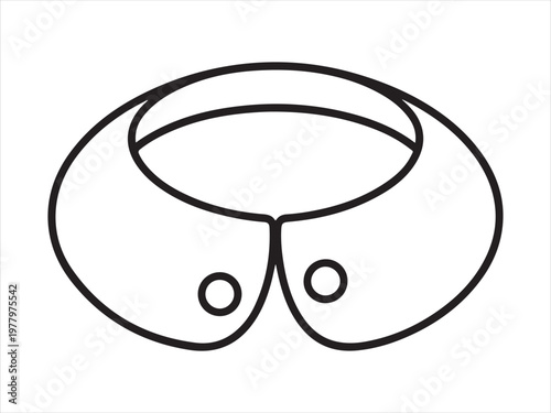 Dress collar line icon vector outline clothing fashion apparel symbol minimal design isolated on white background