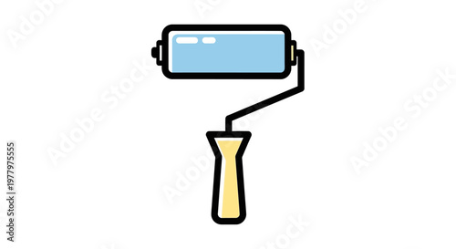 Paint roller tool illustration for home renovation and interior wall painting projects.