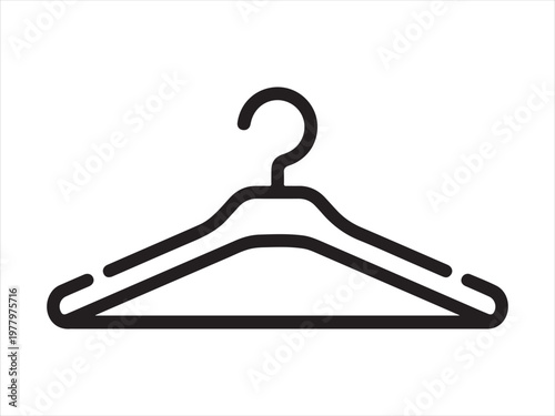 Clothes hanger icon vector logo design. Clothes hanger line icon vector outline wardrobe clothing symbol isolated on white background