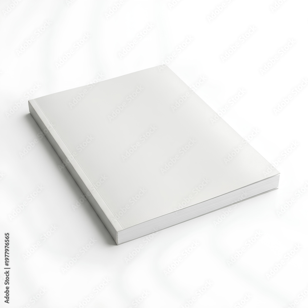 Fototapeta premium Clean white paper stack on a white surface isolated and perfect.