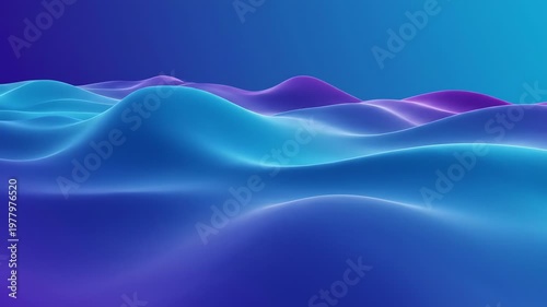 Vibrant Blue and Purple Abstract Wavy Landscape