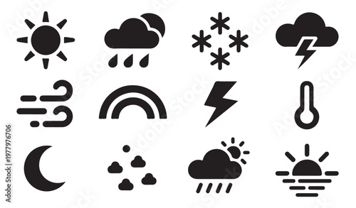 Foto Weather elements icon set
