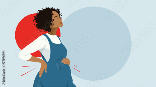 Portrait of a stylish woman in blue overalls.