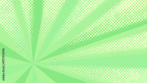 中心からずれたサンバースト_緑