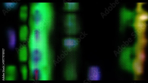 Signal Disturbance Broken Monitor, Screen TV Glitch Error, VHS static noise glitch overlay, LCD pixels macro video