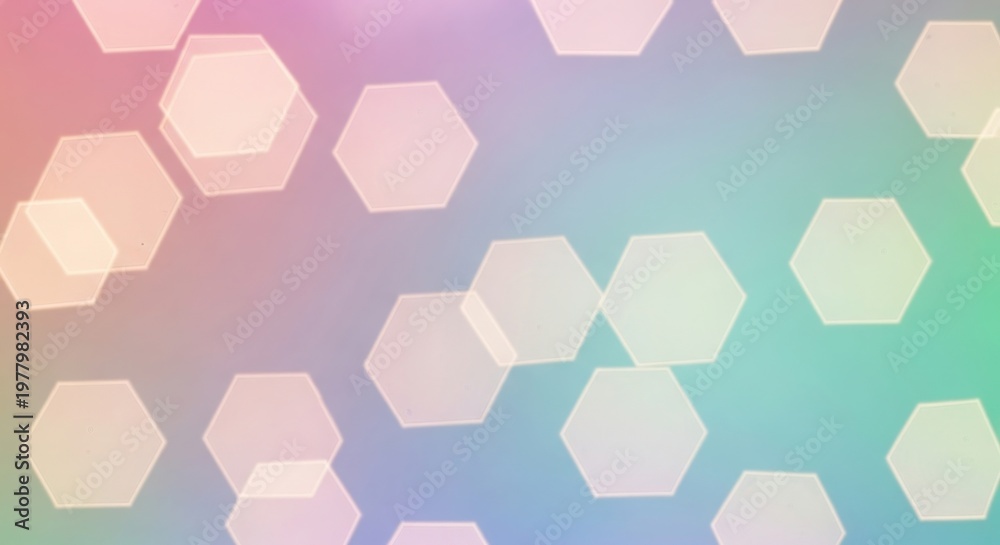 Fototapeta premium Abstract hexagonal pattern with pastel gradient background for modern design