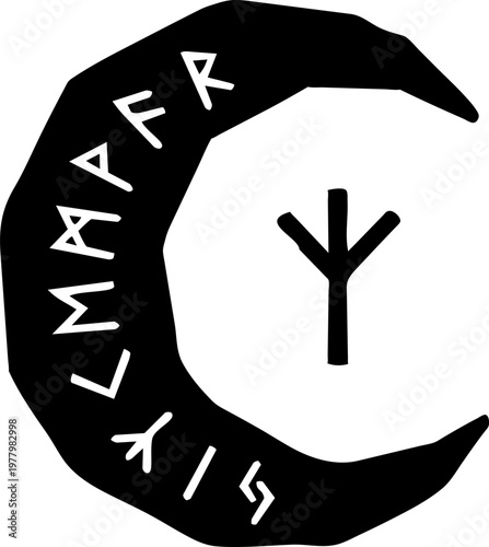 Modern Mystic Moon Crest With Stars And Celestial