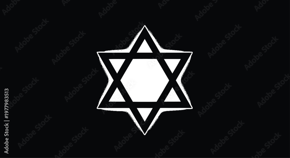 Fototapeta premium Star of David Symbol on Black and White Background