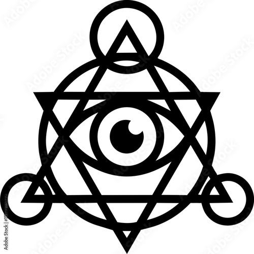 Mystic Celestial Eye With Stars And Cosmic Rays