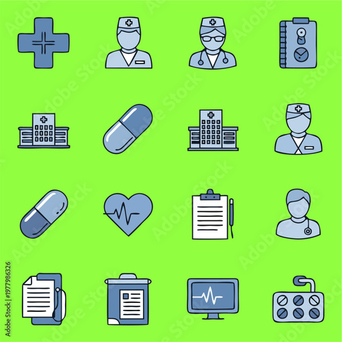 Medical and Healthcare Icons Collection for Digital and Print Media.