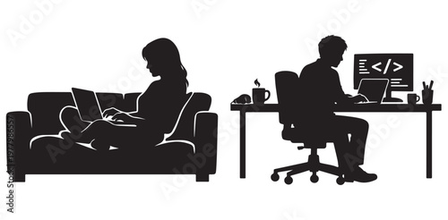 Comparing relaxed and focused work environments using digital devices