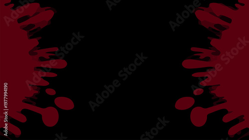Simple red wine splash on black background with copy space area