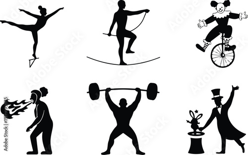 Circus Silhouette Icon Carnival Tent Outline Design