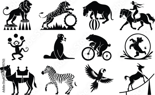 Circus Silhouette Icon Carnival Tent Outline Design