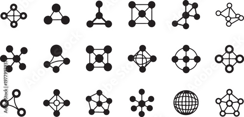 Molecular structures and chemical bonds in black and white