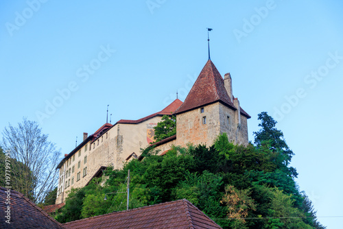Laupen Castle in the municipality of Laupen of the Canton of Bern, Switzerland
