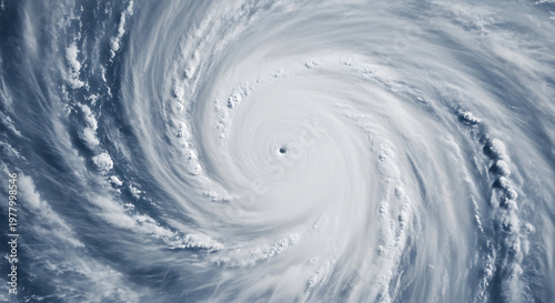 A large hurricane swirling over the ocean