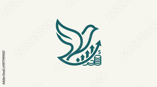 Soaring Dove Logo Symbolizing Financial Growth
