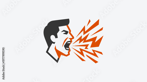 Angry Man Shouting Loudly Icon