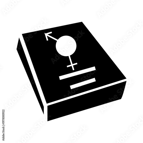 black book glyph icon style. representative sex education symbol with book guide and for references.