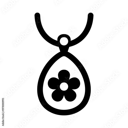 Black Necklace decoration with flower jewelry style