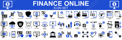 Finance online icon vector for modern banking apps. Ideal for symbolizing digital wealth management, internet payments, and clean economic market tracking.