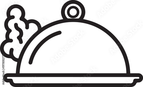 A simple bell icon illustration for restaurant service and kitchen design use