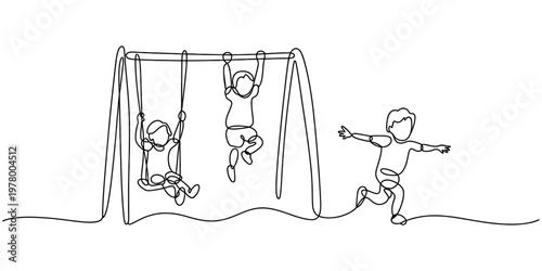 continuous one line drawing Hand drawn vector illustration sketch of a girl angel holding a sword hanging clothes on a rope clothesline for laundry drying concept