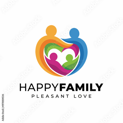 This emotional logo embodies the concept of family and love through intertwined figures, representing the importance of togetherness and pleasant relationships.