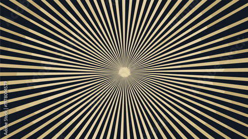 Abstract sunburst or radial beam background with gold and dark blue rays expanding from the center in a retro comic style.