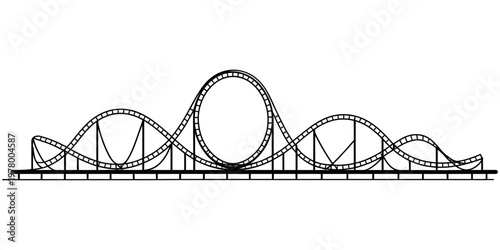 continuous one line drawing
Simple vector illustration of a bridge over water with city skyline and architectural structure