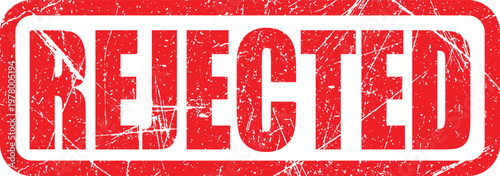 Rejected Stamp Red Grunge Rubber Seal Vector Illustration Isolated on White Background