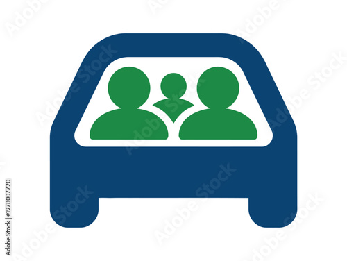Icon of Three People Sitting Inside a Car