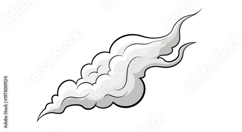 Stylized Smoke Cloud Vector Illustration
